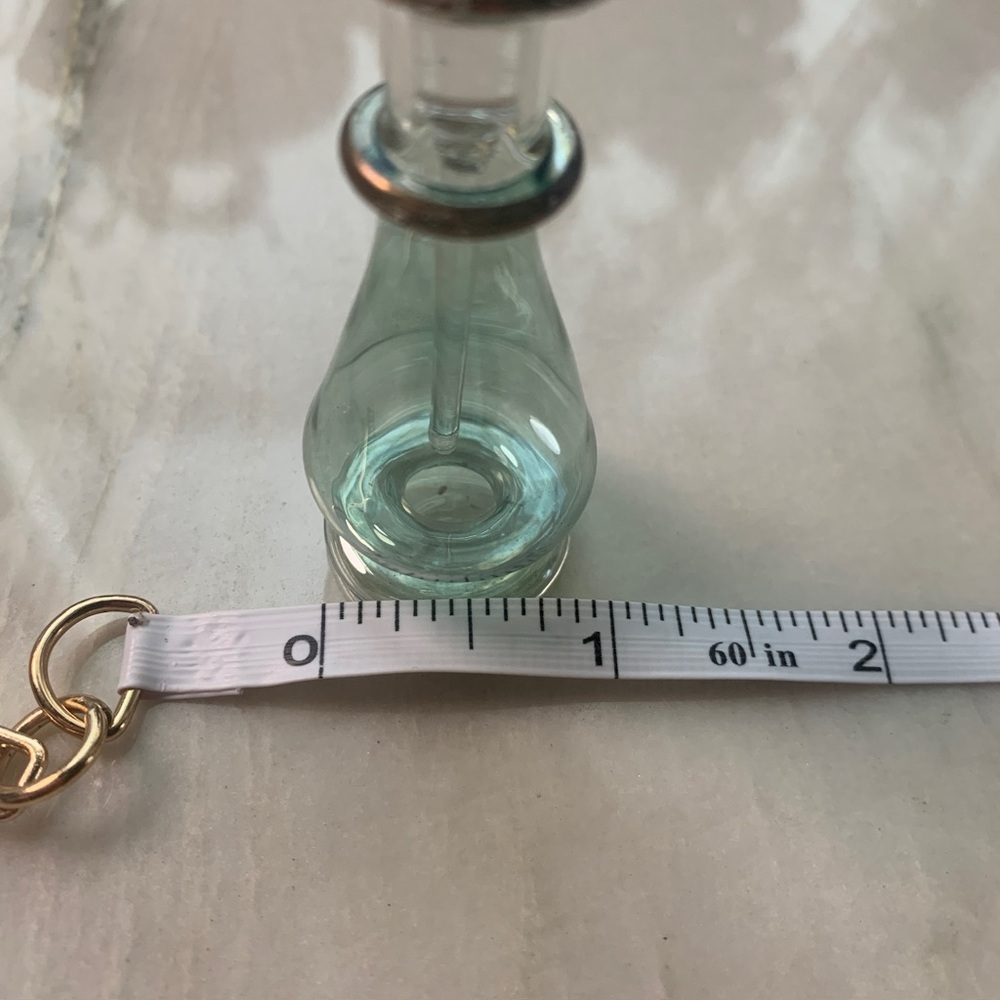 2199 Artisan Glass Mini Perfume Bottle with Green Accents - Picture 5 of 6